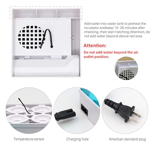 Digital Egg Incubator Egg Hatching Incubator Small House with Automatic Temperature Control Digital Professional Poultry Hatcher Machine for Hatching Chicken Birds Duck Quail Turkey Goose Egg