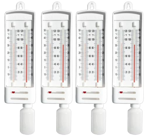 Sper Scientific Precision Wet & Dry Bulb Mason’s Hygrometer 736740 - Dual Thermometer Humidity Meter for Meteorology, Greenhouses, Laboratories, HVAC & Environmental Science - 4 pc - size: 4 Pack