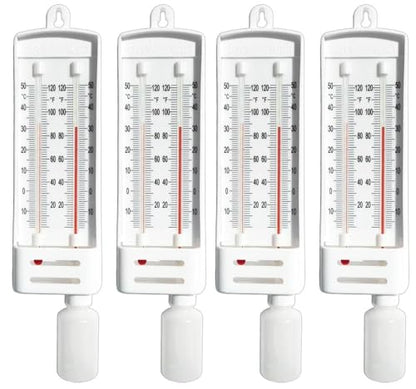 Sper Scientific Precision Wet & Dry Bulb Mason’s Hygrometer 736740 - Dual Thermometer Humidity Meter for Meteorology, Greenhouses, Laboratories, HVAC & Environmental Science - 4 pc - size: 4 Pack