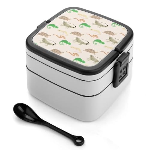 Lizard Turtle Leopard Gecko Reptile Lunch Box for Adults Portable Food Container Meal Prep Containers for Office Travel