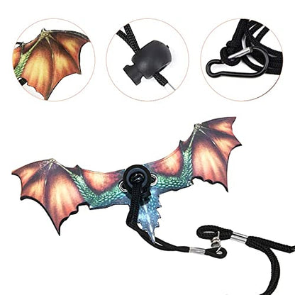Bearded Dragon Leash, Adjustable Portable Reptile Leash with Cool Wings for Gecko, Bearded Dragon, Iguana, Hamster, Guinea Pig (S+M+L) - color: purple
