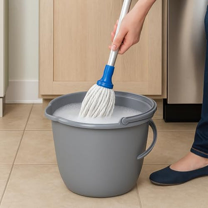 10 Qt. Spout Pail – Classic Titanium Plastic Utility Bucket with Comfortable Handle, Durable Multi-Purpose Pail for Household Cleaning & Storage