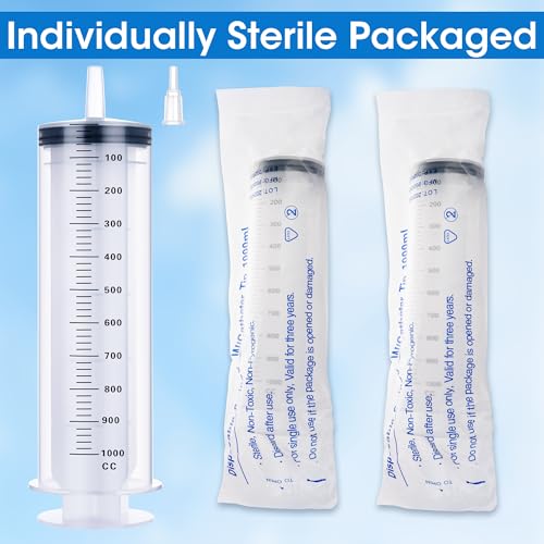 1000mL Large Syringe for Liquid, Large Plastic Syringe with Tip Adapter, for Scientific Labs, Liquid Refilling, Paint, Watering, Oil - style: 1000 ml