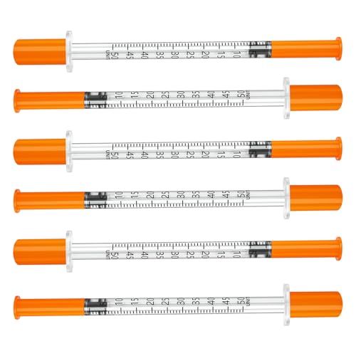 U-100 0.5ml 30G 5/16" (8mm) Syringe, Individually Wrapped Lab Supplies, Pack of 100 - size: 0.5ml-30G 5/16", style: 100