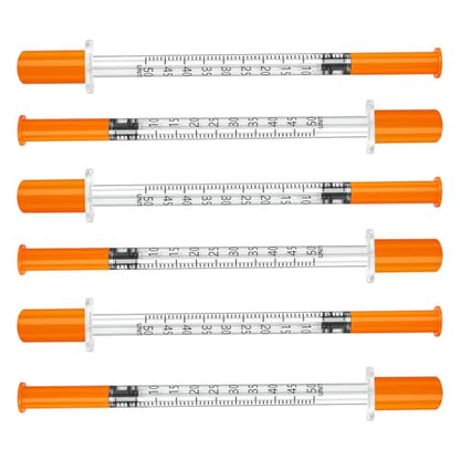 U-100 0.5ml 30G 5/16" (8mm) Syringe, Individually Wrapped Lab Supplies, Pack of 100 - size: 0.5ml-30G 5/16", style: 100