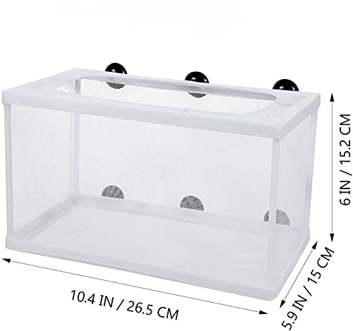 Large Fish Breeder Net with Suction Cups Nylon Mesh Fish Fry Hatchery Breeder Isolation Box Separation Net for Plants/Shrimp on Aquarium Tank