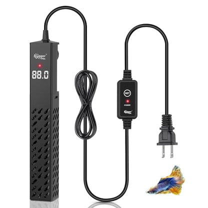 hygger Upgrade Ceramic Aquarium Heater, 300W Digital Fish Tank Heater with Automatic Power-Off and Over-Temperature Protection, Energy Saving Submersible Aquarium Heater for Freshwater and Saltwater - size: 300W
