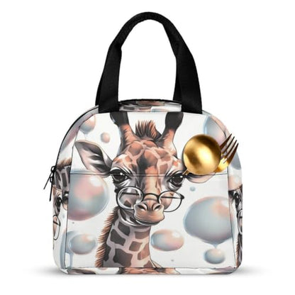 Giraffe Lunch Bag for Women Men | Insulated Lunch Box Leakproof Food Meal Containers Reusable Foldable 6L Capacity Lunch Tote Bags for Work Picnic Travel - color: style-17