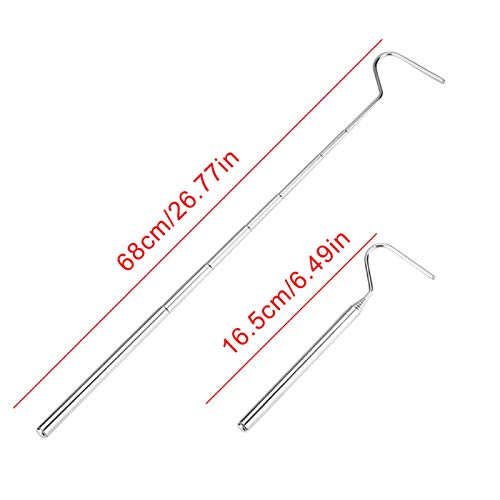 Collapsible Snake Hook Stainless Steel Extensible Snake Catcher Capture Hook for Catching Handling Grabber Separate Small Pet Snake | Non-slip Handle,Collapsible,Portable Mini,Retractable,Catching Snake Handling Tool,Professional,Easy to Carry and Store