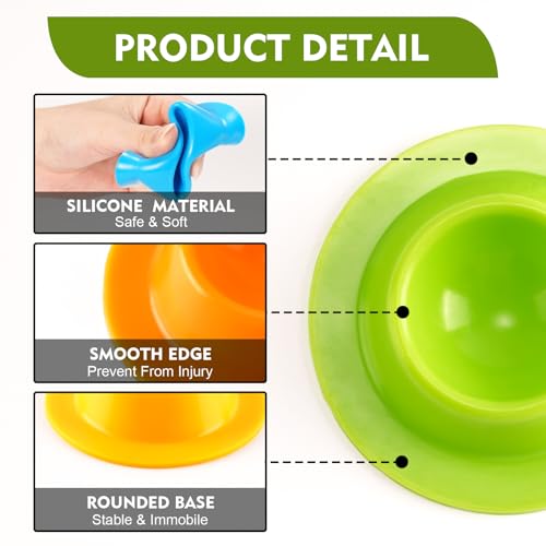 4PCS Gecko Lizard Food Bowls, Small Reptile Food Water Dish Bowl, Silicone Feeding Dish Habitat Accessories for Hermit Crab Bearded Dragon Snake Frog - color: 4PCS Colorful