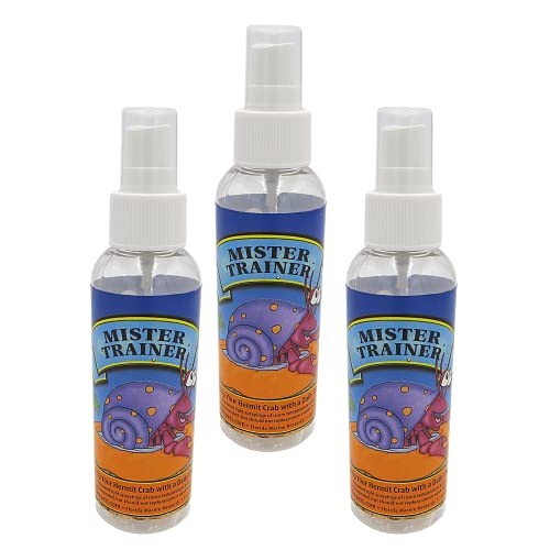 Needzo Hermit Crab Misting Spray Bottle for Cages and Terrariums, Water Bottles for Crabs, Reptiles, and Amphibians, First Pet Starter Kit, Pack of 3, 6.5 Inches