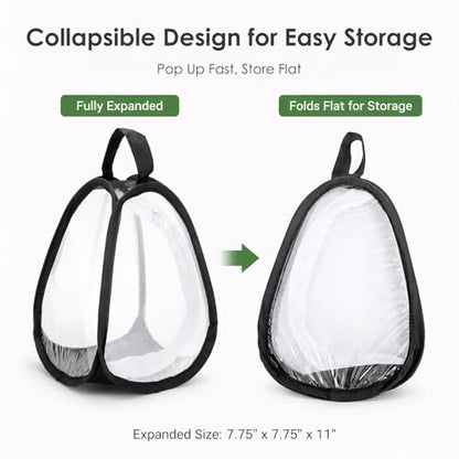 Kingrol 2 Pack Collapsible Insect & Butterfly Habitat Cage, Pop-Up Mesh Butterfly Rearing Enclosure with Clear Viewing Window, Zipper Access & Polyester Base, 7.75 x 7.75 x 11 Inch