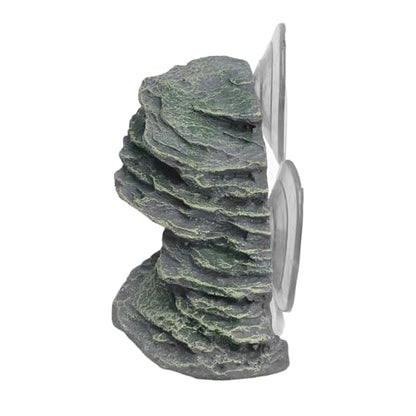 Turtle Basking Platform with Suction Cup, Tank Resin Climbing Ramp Rock | Aquarium Resting Terrace for Baby Tortoise, Terrapin, Lizard, Frogs, Newts, Reptile Stone Dock Ornament