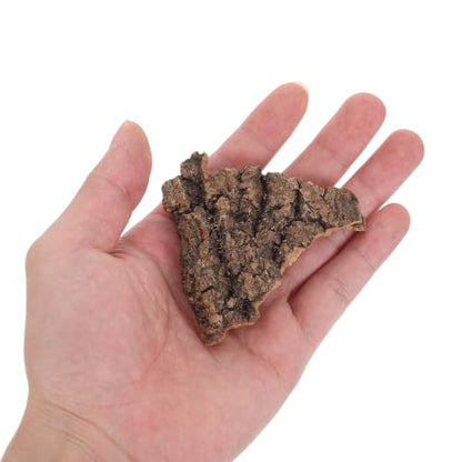 Natural Cork Bark Pieces for Reptile Enclosure, Smooth Edges Wood Substrate 8x4.5x0.4cm, Supports Humidity Gradients and Lowers Skin Abrasions, for Tortoise and Snake in Chameleon