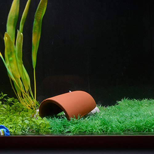 Siam Ceramic Shrimp Shelter Hide Cave Fish Tank Decorations with 3 Plastic Fish Ornaments – Breeding Cave & Hiding Shelter for Shrimp, Pleco, Betta, Cichlid – Aquarium Decor (Small)
