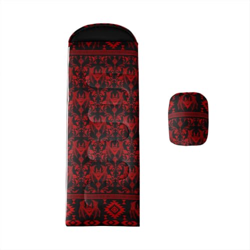 Erosebridal Hawk Moth Sleeping Bags Adults Cold Weather Aztec Backpacking Camping Blanket Hiking Sleeping Wrap Sleep Bag - color: Red Halloween Bats