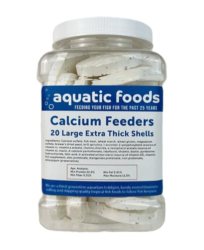 Calcium Feeders Extra Thick Large Shells... 20ct Medium Jar | Extra Thick Shells, For Shrimp, Snails, Crabs, Crayfish, Hermit Crabs, For Tropical Fish - size: 20 Count (Pack of 1)