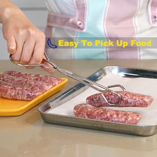 Hiash 9-Inch Heavy Duty Stainless Steel Kitchen Tongs - Comfortable Ergonomic Grip, Scissor Design, Heat Resistant for BBQ and Cooking - size: 9 Inch