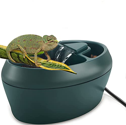 Reptile Chameleon Waterfall Drinking Fountain, Chameleon Water Dripper Food Bowl Water Cantina for Amphibians Insects Lizard Turtle Snake Frog Gecko