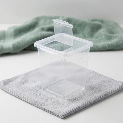 4pcs Reptile Feeding Box for Crickets and Tarantulas with Multihole Ventilation Design, Crystal Observation, Smooth Plastic Surface, for Terrestrial Habitat and Colony Container
