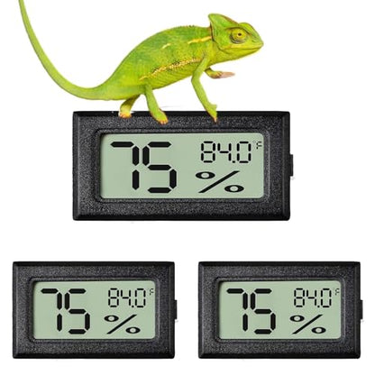 Reptile Thermometer and Humidity Gauge for Breeding Box Temperature and Humidity Monitor 3PCS Reptile Thermometer Hygrometer Adhesive for Amphibians，Reptiles Tank Accessories for Lizards Turtles