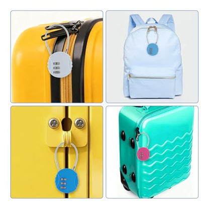 Litoexpe 8 Pcs Combination Cable Lock 8 Colors | 3-Digit Code, Steel Cable, for Backpack, Suitcase, and Luggage - color: 8 Colors