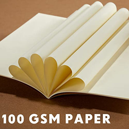 100 Pcs Journals Notebooks Bulk - Kraft Softcover A5 Small Notebooks 5.5 Inch x 8.3 Inch Notepads with 60 Page 30 Sheet for Writing Sketch Travel Office Supplies(Brown,Unlined) - color: Brown, style: Unlined