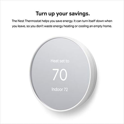 Google Nest Thermostat - Smart Thermostat for Home - Programmable Wifi Thermostat - Snow - color: Snow