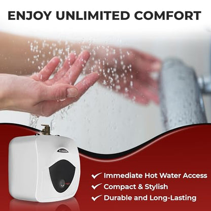 2.5 Gallon Capacity, 120-Volt – Ariston Andris Mini Tank Electric Water Heater – Heating Solution for Under Sink, RV, and Compact Spaces, Smart Boost for Versatile Heating, Simple Installation - style: 2.5 Gallon