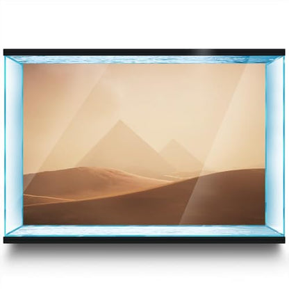 Aquarium Background Stickers - Desert Pyramid Egypt - Fish Tank Reptile Terrarium Decor Poster (120 x 60 cm / (47.2 x 23.6 inches)) - size: 120 x 60 cm / (47.2 x 23.6 inches)