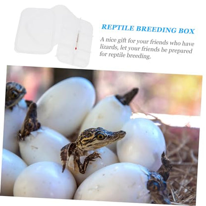 Happyyami Reptile Breeding Box Transparent Egg Incubator for Snakes Lizards Includes Thermometer Slot Efficient Hatching for Reptile Eggs
