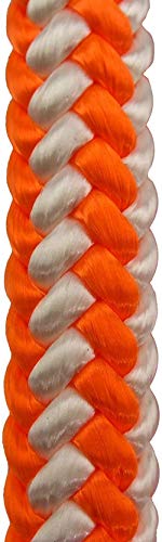 16-Strand 1/2 in (12.7 mm) Arborist-16™ Rope - 5400 lbs MBS - Static Climbing Rope - Rescue Operations - High Visibility - 120 ft - Tight Spliced Eye - Orange/White - Made in The USA - size: 120 ft - Tight Spliced Eye, style: Orange White