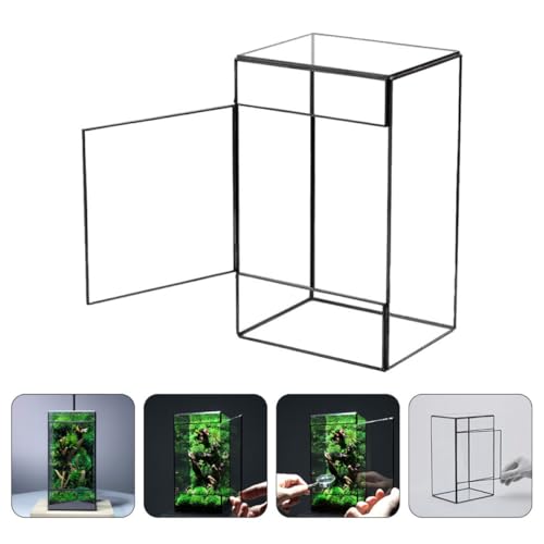 BESTonZON Handcrafted Geometric Glass Terrarium for Succulent Plants Indoor Micro Landscape Planter Box with Moss Ecological Holder Mini Rainforest Ecosystem for Living Room Tabletop Decor