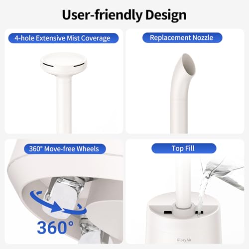 Humidifier for Large Room-6.3Gal Cool Mist, Top Fill,3000ft²,Beige | Commercial Humidifier with 4X Atomizers,1500mL/h Mist Output with Auto Mode,40H Runtime,Quiet Humidifiers for Bedroom & Plant - color: Beige