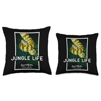 Carpet Python Jungle Life Snake Keeper Reptile Fan Throw Pillow - size: 16x16