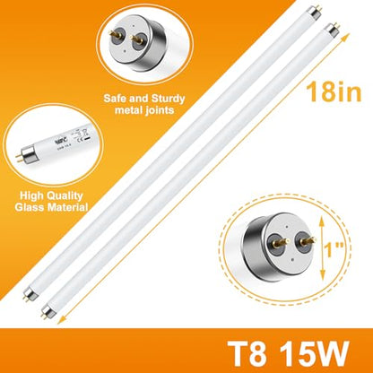 LUCKY HERP T8 15W UVB 10.0 Reptile Light, 18inch UVA UVB Reptile Light Bulb 2 Pack, Fluorescent Lamp for Reptiles Amphibians Lizards Chameleons - size: 18inch 10.0