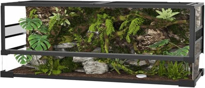 50 Gallon Reptile Tall Glass Terrarium 36" X 18" X 18" - Anti-Escape Design, Dual-Climate Water-Tight Base for Easy Maintenance,Reptile Enclosure with Top Screen Ventilation - size: 36x18x18 inch