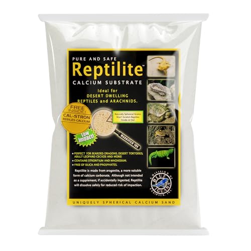 CaribSea Reptiles Calcium Substrate Sand - 20 lb Each - Natural White Sand for Reptile Terrariums, Promotes Healthy Habitat & Optimal Calcium Levels (Pack of 2)