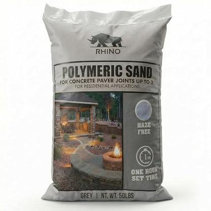 RHINO POLYMERIC SAND, Joint Stabilizing Sand for Pavers, Natural Stone, Brick, Flagstone, Hardscape Patio Walkway Driveway and Retaining Wall up to 2 Inch (50 Pound, Slate Gray) - color: Slate Gray, size: 50 Pound