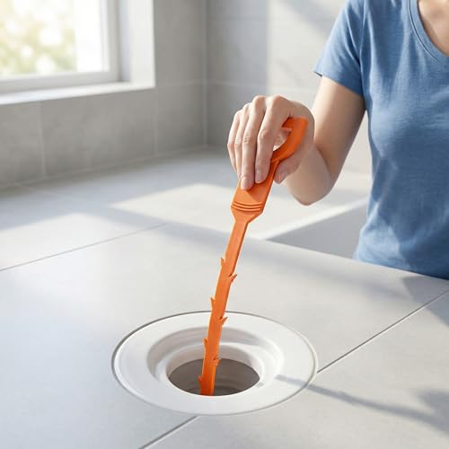 3 PCS Drain Snake Hair Catcher Clog Remover Tool, Shower Snake Hook Sink Unclogger Tool Hair Remover, Drain Clog Remover Cleaning Tools Plumbing Snake for Sewer