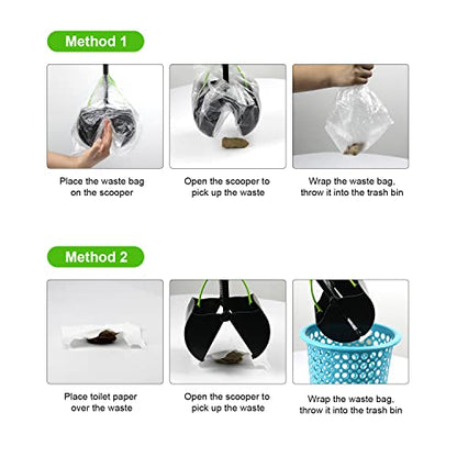 SZHLUX 28" Pooper Scooper, Foldable Dog Pooper Scooper with Unbreakable Material and Durable Spring for Grass and Gravel, Green - color: Green, size: 28 inch
