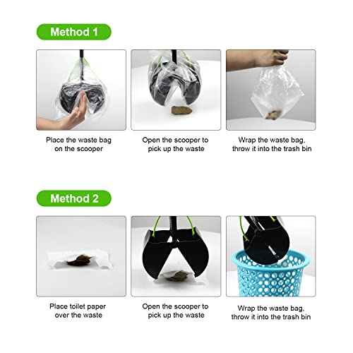 SZHLUX 28" Pooper Scooper, Foldable Dog Pooper Scooper with Unbreakable Material and Durable Spring for Grass and Gravel, Green (Pack of 9) - color: Green, size: 28 (Pack of 9)