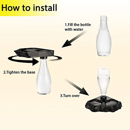Automatic Reptile Water Dish 13.5Oz Reptile Water Bowl Bearded Dragon Leopard Gecko Snake Lizard Terrarium Tank Accessories… (Black) - color: black