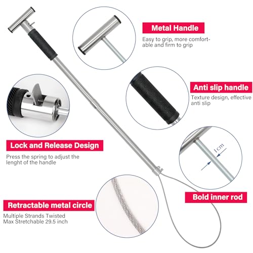Dog Catcher Pole Portable Hog Pig Catcher Stainless Steel Pig Holder Animal Control Pole Tool Livestock Farm Equipment