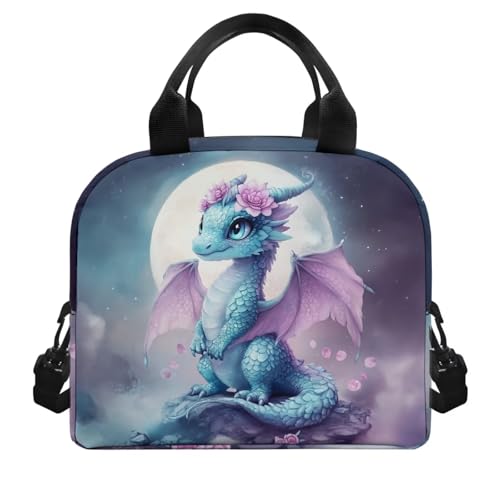 Dragon Lunch Box Containers Moon Kids Lunch Bag Back to School Lunchbox Cute Insulated Lunch Bag Outdoor Lunchbag Camping Lunchbox Picnic Lunch Container - color: Dragon