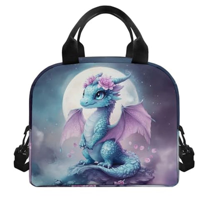 Dragon Lunch Box Containers Moon Kids Lunch Bag Back to School Lunchbox Cute Insulated Lunch Bag Outdoor Lunchbag Camping Lunchbox Picnic Lunch Container - color: Dragon
