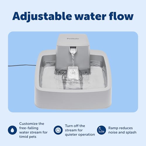 PetSafe Oasys Pet Fountain, 1 Gallon (128 oz), Cats & Small-Medium Dogs | Adjustable Water Flow, Whisker-Friendly Tray, Dishwasher-Safe, Replaceable Carbon & Foam Filters Included - size: 1 Gallon