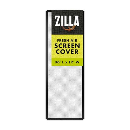Zilla Fresh Air Screen Cover, Secure and Durable Metal Mesh Cover for Reptile Terrariums, 36 x 12 inches - size: 36" x 12"