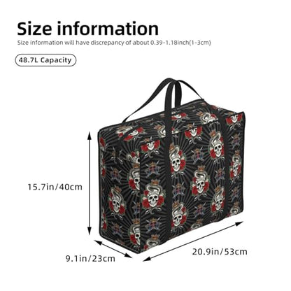 Foldable Duffel Bag, Large Zipper Carry Tote for Travel Clothes Storage - color: Style (816)