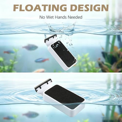 Medium Aquarium Magnetic Glass Cleaner, Ergonomic Comfort Grip, Floating Design, Stainless Steel & Plastic Blades, for Glass and Acrylic Tanks - size: M